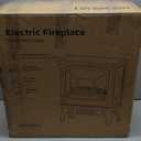 Silonn Electric Fireplace Heater, Quick Heating Portable Fireplace with App & Remote,24 Electric Corner Fireplace Low Noise with 5 Brightness Levels,Temp Control & Timer for Living Room,Bedroom,Black