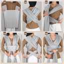Dog Sling Carriers, Cat Wrap Carrier Chest, Front Facing Dog Sling, Hands Free, Size Adjustable, Soft Cotton, Swaddle Bag for Outdoor(Light Grey)