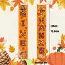 OHOME Thanksgiving Decorations - GIVE THANKS Porch Banner | Fall Decor for Indoor Outdoor Outside - Friendsgiving Party Decorations Autumn Pumpkin Welcome Door Sign for Home Yard Wall (orange)