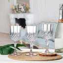 XUWAIDSGN 24 Pcs 7oz Plastic Vintage Wine Glasses Drinking Glasses Unbreakable Wedding Glassware Crystal Water Goblets Reusable Drinkware Vintage Champagne Flutes (24, Clear)