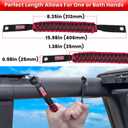E-cowlboy Roll Bar Grab Handles Paracord Grip Handle for Ford Bronco 2021 2022 2023 2024 2-Door 4-Door Interior Accessories Premium Paracord US Flag (Red 2 Pack)