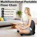 Floor Chair Floor Cushion Folding Padded Gaming Chair Adjustable 5-Position Floor Seat with Back Support for Kids Adult Great for Gaming Reading Meditating (Black)