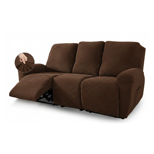 NORTHERN BROTHERS Recliner 3 Seat Couch Cover, Stretch Recliner Sofa Covers 3 Seater, Machine Washable Reclining Couch Covers, Furniture Protector Sofa Recliner Cover for Dog Kid, Chocolate
