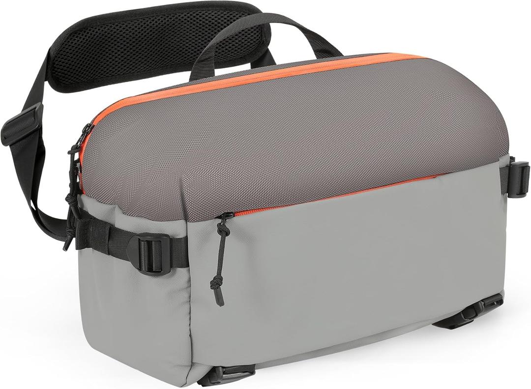 Camera Sling Bag for Travel Grey  Waterproof Crossbody DSLR Bag with Rain Cover & Tripod Holder, Ultra Lightweight Design Fits Canon/Nikon/Sony Mirrorless Cameras (Large)