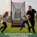 3x6FT Football Net with Throwing Target Strike Zone for Kicking Punting and QB Accuracy Training Portable Football Practice Equipment with Steel Base and Carry Bag