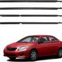 Car Window Molding Trim Seal Blet Compatible with Toyota Corolla 2009-2012,Black Outer Door Window Weatherstrip Rubber Seal,Sedan 4-Door,Replace#75710-02210 75720-02210 75730-02190 75740-02190