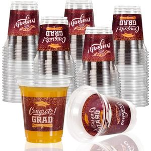 Class of 2026 Decorations- 72 Pcs 14oz Maroon Graduation Plastic Cups for Party Graduation Cups Disposable Essential Grad Party Supplies Decorations