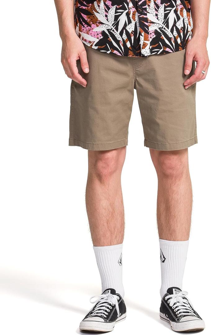 Volcom Men's Road Trip Elastic Waist 19" Relaxed Fit Short (Brown, M)