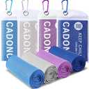 4 Pack Cooling Towel (40"x12"), Soft Breathable Chilly Towel, Ice Towel, Microfiber Towel for Yoga, Sport, Running, Workout,Gym, Camping, Fitness, Workout & More Activities(Light Blue/Grey/Purple/Deep Blue)