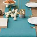 YATOJUZI Teal Table Runner Seasonal Summer Kitchen Dining Coffee Table Decoration 72 Inches Long Waterproof Turquoise Farmhouse Rustic Table Runner Home Wedding Party Decor 16x72Inch