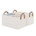 StorageWorks Closet Storage Bins, Storage Baskets for Shelves, Closet Organizers and Storage Bins with Metal Frame, Handles, Natural Color, 2-Pack