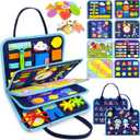 Gojmzo Busy Board Montessori Toys for Toddler Boy Birthday Gifts, Busy Book Sensory Toys for Toddlers, Learning Educational Toddler Travel Activities