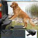 Pet Ramp Steps for Dogs Get in & Out of Car, Portable Dog Ramp for 2 Inch Trailer Hitch, Stainless Steel with Anti-Slip Pad for Medium Large & Senior Pets, Supports 200lbs for SUVs Trucks & Vans