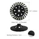 4 1/2 Inch Turbo & Double Row Diamond Cup Wheel 2pcs for Grinding and Cleaning Surface Stone Concrete Granite Marble Masonry Brick with 5/8-11 Threaded Angle Grinder Wheels Cup