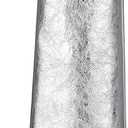 Arqa Fold Over Knee High Boots for Women Covered Wedge Heel Shark Boots Pull-on Wide Calf Boots Fashion Party Almond Toe Booties (9, Silver)