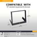 RIVECO 8u Tabletop Rack for Audio & Network, Desktop Rack Shelf Tappered Holes Open Frame Sound Recording Shelf Free Standing 2 Post Black