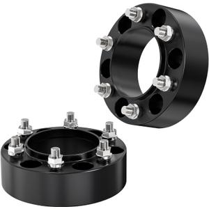 2PCS 50mm (2") Black Forged 6x139.7 (6x5.5) Hubcentric Wheel Spacers Fits Tacoma 19952023, 4Runner 19842023, Tundra 20002006, T100 19931996, Pick Up 19801995  106mm Bore, M12x1.5 Studs