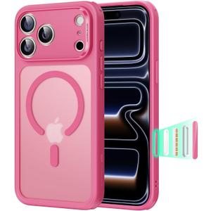 ESR for iPhone 17 Pro Case, Camera Control Cover, Compatible with MagSafe, Shockproof Military-Grade Protection, Magnetic Phone Case for iPhone 17 Pro, Classic Hybrid Case, Frosted Pink