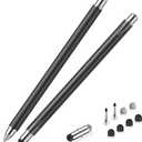 Stylus Pen for Touchscreen, 3 in 1 Magnetic Stylus Pens 2Pcs High Sensitivity & Precision Stylus Pencil for Apple iPad iPhone Sumsung Fire HD Tablets All Universal Touchscreen Devices (Black/Black)