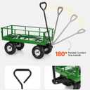 AAIN 600 lb Heavy-Duty Metal Garden Cart, Utility Wagon, 4 Cu. Ft.