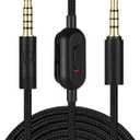 Replacement Audio Cable for G433 Headphones, Aux Cord Braided Wire with Volume Control &Mic Mute Compatible with Logitech G Pro X G Pro G233 Gaming Headsets (Black)