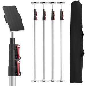 10FT Dust Barrier Poles 4 Pack withCarry Bag, Stainless Steel Retractable Zipper Wall Poles Kit for Renovation, Remodeling and Isolation Work