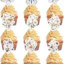 Threehoney 63 Pcs Wildflower Cupcake Toppers 9 Styles Butterfly and Flower Birthday Party Decorations Baby in Bloom Cake Toppers for Baby Shower Wedding Party Favors