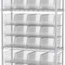 Akro-Mils 30240 AkroBins Plastic Storage Bins, Space-Saving Stackable Bins for Garage, Pantry, Craft Organization, 15-Inch x 8-Inch x 7-Inch, Clear, 12-Pack