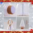 Christmas Tree Ornaments, Set of 3 Mini Glass Tree Shaped Hanging Decorations with Twine and Cork Base, Festive Xmas Decor for Christmas Tree, Holiday Home Party Decor