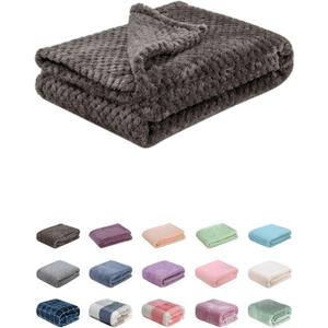 Fuzzy Blanket or Fluffy Blanket for Baby, Soft Warm Cozy Coral Fleece Toddler, Infant or Newborn Receiving Blanket for Crib, Stroller, Travel, Decorative (28Wx40L, XS-Eagle Grey)