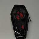 Goth Purse Coffin Halloween Purses Clutch Shoulder Bag Small Crossbody Bag Spooky Horror Cute Wallet (Black Cross Rose)