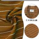 TUNEVUSE Men Hawaiian Shirt Vintage Striped Shirt Short Sleeve Summer Beach Causal Cuban Collar Shirt with Pocket (Brown, XXXL)