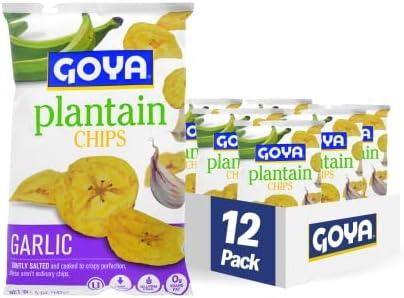 Goya Foods Plantain Chips, Garlic, 5 Ounce (Pack of 12) EXP. 02/01/2026
