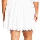 City Chic Plus Size Dress, Destiny Mini Dress (White, XL)