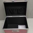 Adazzo Medicine Lock Box with 3-Digit Combination Lock  Pink Lockable Storage Box for Medication, Small Lock Box for Valuables, 10"x7"x9" Locking Medicine Box for Home Travel Dorm