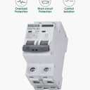 AC Miniature Circuit Breaker, 32 Amp 120V/240V 2 Pole DIN Rail Mount Circuit Breaker, Thermal Magnetic Trip, Solar AC Disconnect Switch MCB C32
