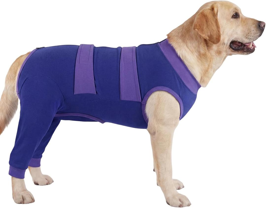 Lelepet Dog Surgery Recovery Suit for Rear Legs, Soft Dog Pants to Prevent Licking, Adjustable Long Sleeve Pet Onesie Pajamas for Dogs, Cone Alternative Leg Sleeve Bodysuit for Dogs After Spay/Neuter, XL