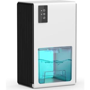 Dehumidifiers for Home, 85Oz Portable Dehumidifiers for Bedroom with Auto Shut Off, FRESHDEW Small Dehumidifiers (960 Sq.ft) with 7 Colors LED Light for Bathroom Bedroom Closet RV (White & Black)