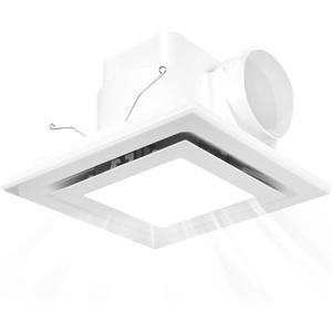 Bathroom Exhaust Fan with Light, 8 Inch Square Panel Bathroom Vent Fan with 6000K Led Light,110 CFM 1.0 Sones Ultra Quiet Exhaust Lighting Combo for 8.07'' Opening Ceiling Mount
