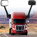 Hood Mirrors Assembly Compatible with 2008-2017 Freightliner Cascadia (Painting (Black), Right)