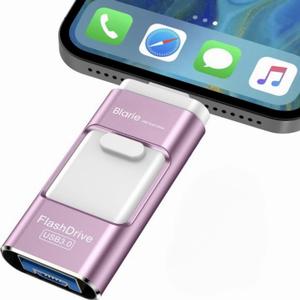 Phoxfer RecovStick 64GB for iPhone 4-in-1 | PhotoTek External USB Flash Drive for Mobile Phones, iPad, Mac's | Storage for Data, Pictures and Movies | Quick One Click Access, Purple