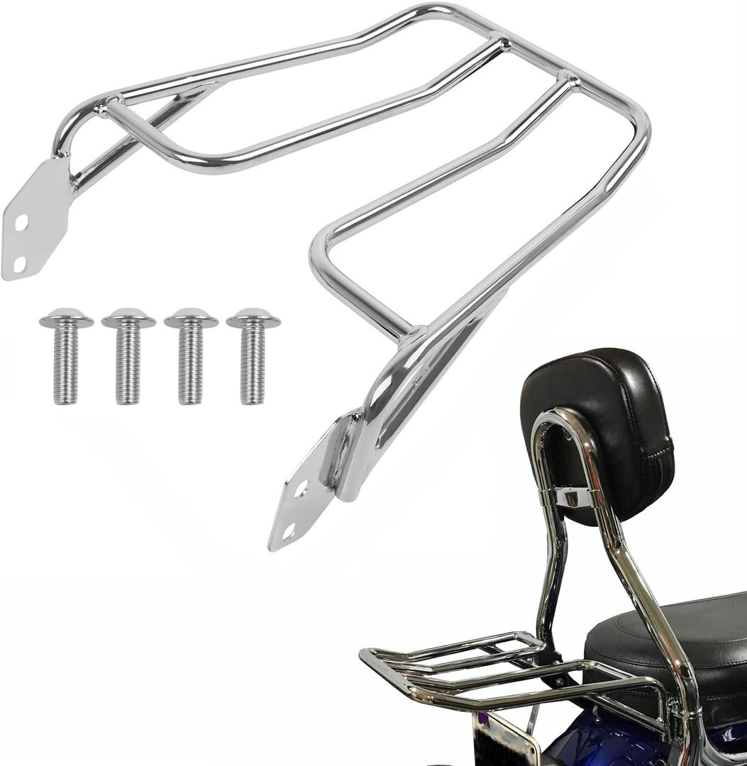 Rear Rack Accessories Replacement for Yamaha Bolt VStar 1300 950 XVS950 XVS1300 XVS13CTB XV1900 Roadliner Stratoliner Rear Cargo Luggage Pannier Rack(Chrome)