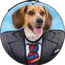 SCENEREAL Dog Cone Alternative After Surgery Pet Recovery Collar for Small Medium Large Dogs Cats, Adjustable Inflatable Donut to Prevent Licking, Black Suit Print E-Collars