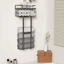 Aetyord Towel Racks for Bathroom 31inch Wall Mounted Towel Rack,Floating Shelf with Wood Plank,Towel Storage for Bathroom can Holds 6 Large Rolled Towels,All Black
