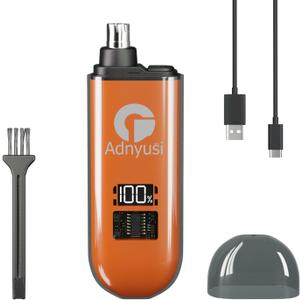 Adnyusi-2026 Professional Painless Nose Hair Trimmer, Unisex, USP Charging Digital Display, Double-Edged Blade That Does Not Harm The Nasal Cavity, Easy to Clean, Portable and Lightweight Design
