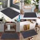 PLEASOR Front Door Mat, Absorbent Dirt Trapper Welcome Door mat Indoor, Non Slip Machine Washable Entryway Rug, Low Profile Doormat, Dog Door Mat for Muddy Paws and Shoes, 20x32, Grey (2'8" x 1'8" (Rectangular))