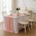6Pack 9ft Chiffon Table Runner 14x108 Inch Sheer Romantic Table Runner for Wedding Birthday Party Bridal Shower Outdoor Decoration-Light Pink