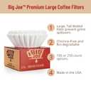 Big Joe Large Coffee Filters (500 Count) - Extra Tall Walls Prevent Ground Overflow - Fits BUNN 12-Cup Commercial Pour Over & Drip Machines - 9" Diameter, 2" Walls - Made in USA
