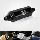 EVIL ENERGY Inline Fuel Filter 100 Micron with 6AN 8AN 10AN Adapter Universal 50MM (Silver-3)