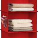 Simple Houseware 5 Shelf Hanging Closet Organizer, Red